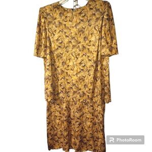 Leni Leni Abstract print flowy short sleeve mid calf dress